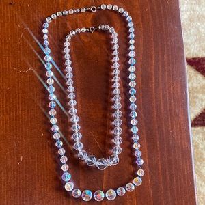 Two vintage cut crystal necklaces